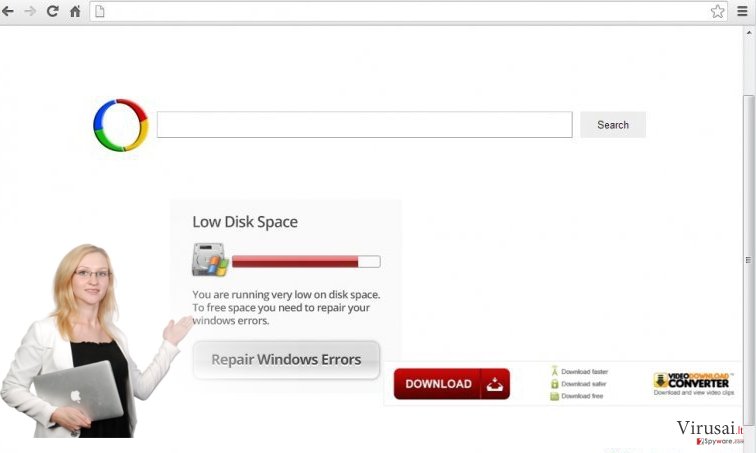 Chrome peradresavimo virusas ekrano nuotrauka