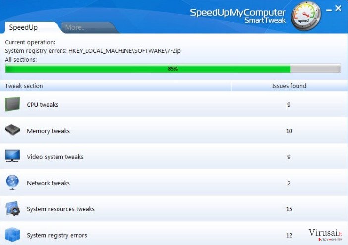 SpeedUpMyComputer ekrano nuotrauka SpeedUpMyComputer ekrano nuotrauka