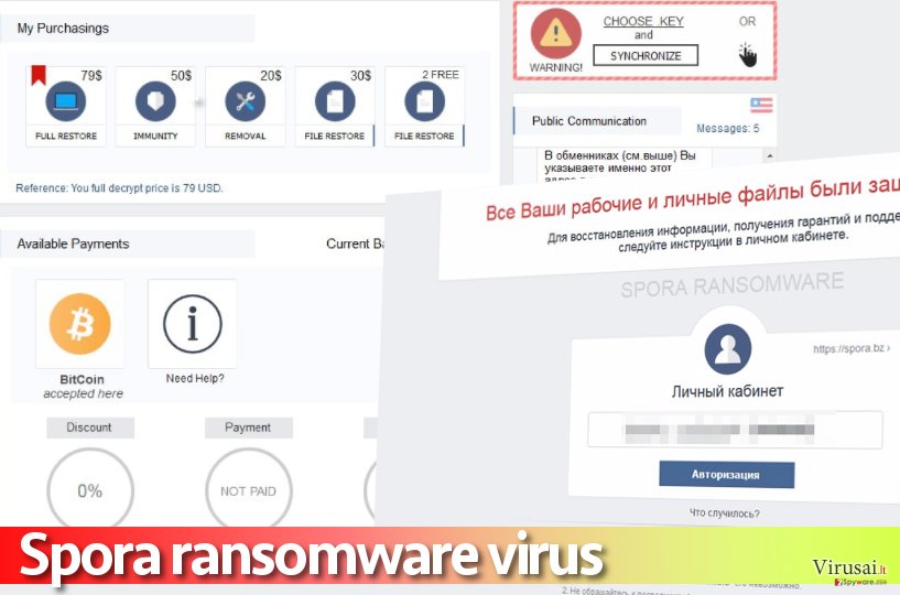 Spora viruso mokėjimo svetainės pavyzdys