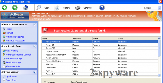 Windows AntiBreach Tool ekrano nuotrauka Windows AntiBreach Tool ekrano nuotrauka