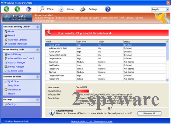 Windows Premium Shield ekrano nuotrauka Windows Premium Shield ekrano nuotrauka