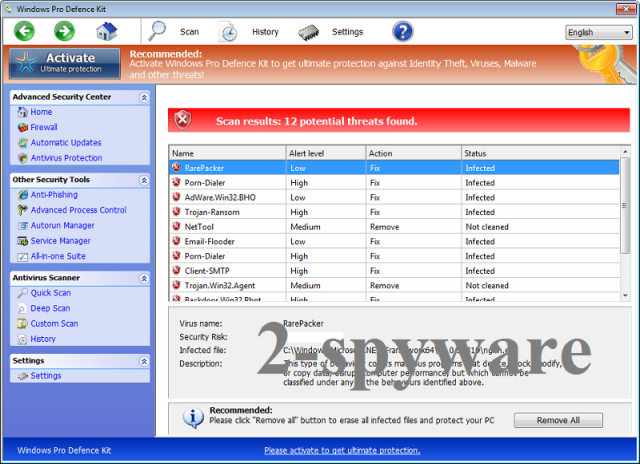 Windows Pro Defence Kit ekrano nuotrauka Windows Pro Defence Kit ekrano nuotrauka