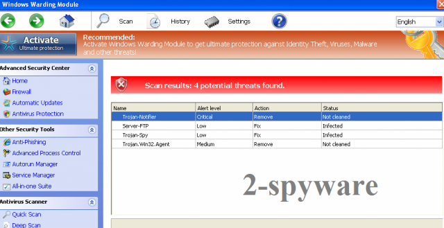 Windows Warding Module ekrano nuotrauka Windows Warding Module ekrano nuotrauka
