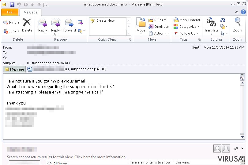 How to identify an email infected with a virus?