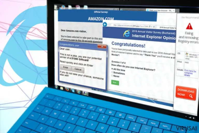 IE vartotojai taip pat praneša apie adware tipo programas jų naršyklėje