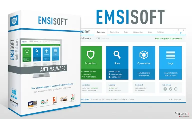 Emsisoft Anti-Malware programinė įranga