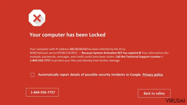 Image of Google Security Warning virus