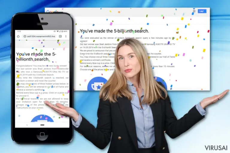 „5 Billionth Search“ pranešimas
