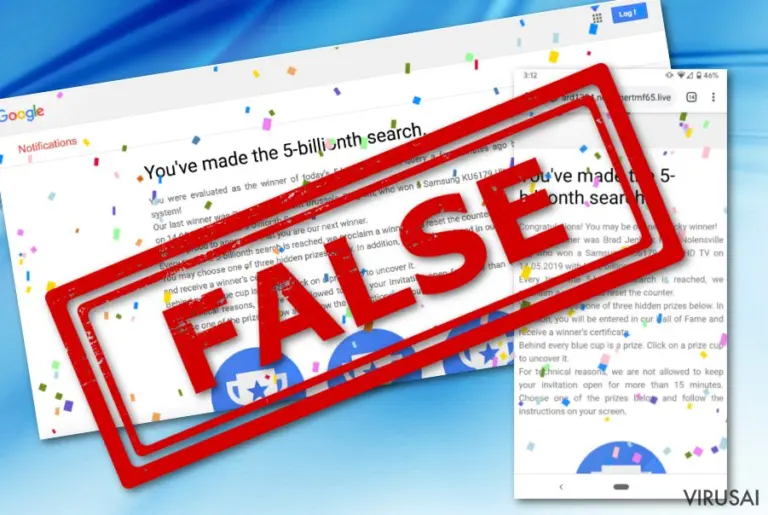 „5 Billionth Search“ netikras laimėjimas