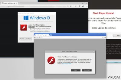 Adobe Flash Player is out of date melagingas pranešimas