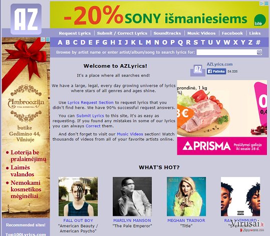 AZLyrics reklamos ekrano nuotrauka AZLyrics reklamos ekrano nuotrauka