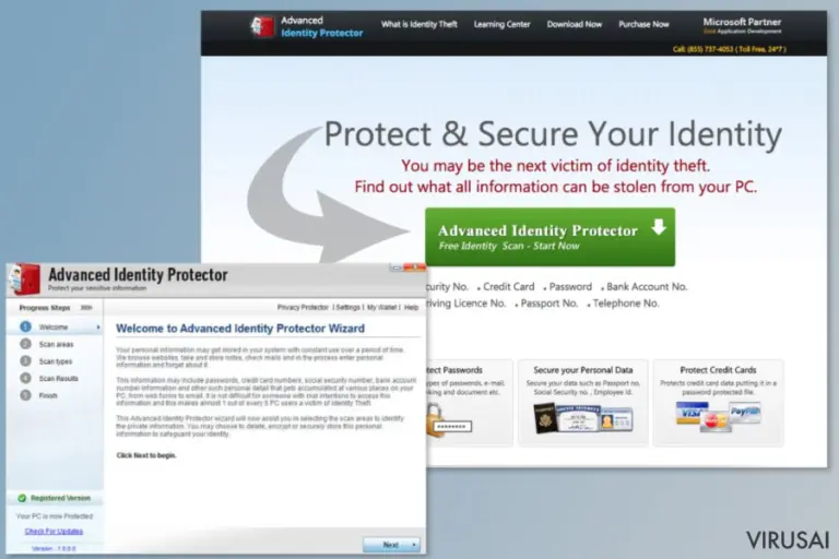 Advanced Identity Protector programos iliustracija
