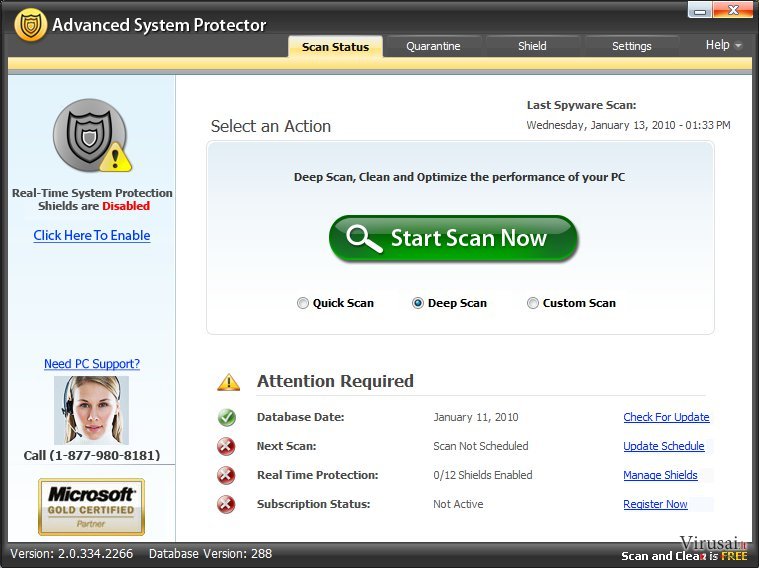 Advanced System Protector ekrano nuotrauka Advanced System Protector ekrano nuotrauka