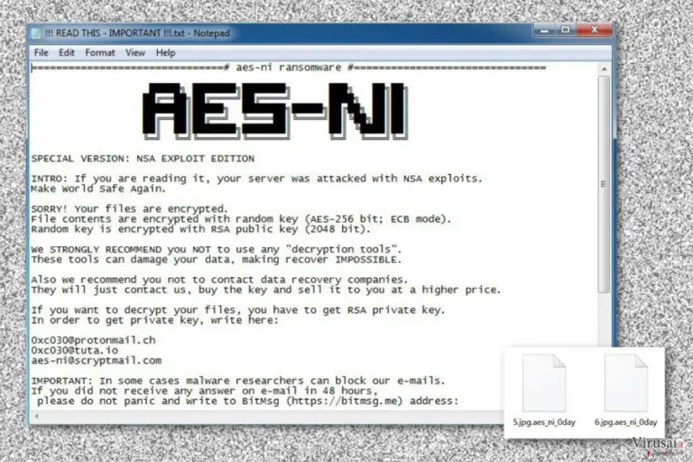 .Aes_ni_0day viruso paliktas išpirkos raštelis