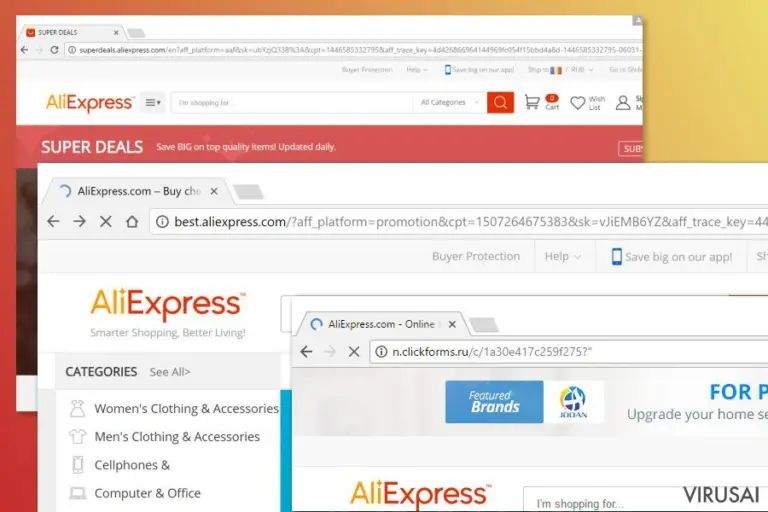 Aliexpress viruso pavyzdys
