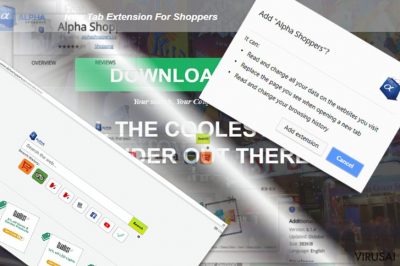 AlphaShoppers reklamų iliustracija