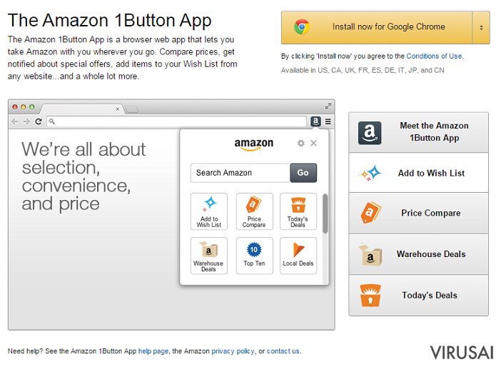 Amazon 1Button virusas ekrano nuotrauka Amazon 1Button virusas ekrano nuotrauka
