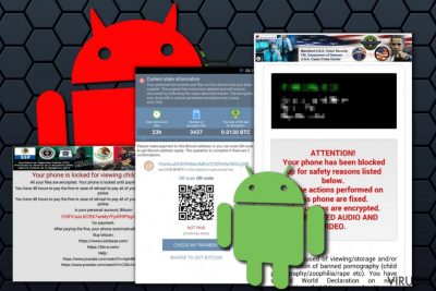 Android viruso iliustracija
