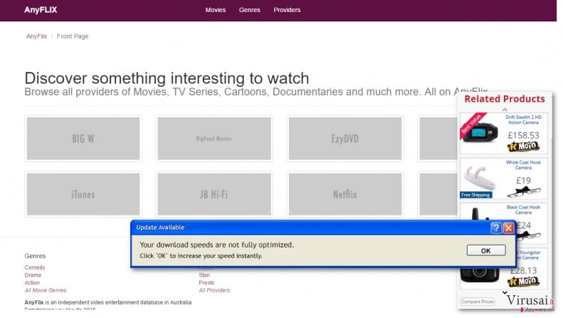 AnyFlix reklamos ekrano nuotrauka AnyFlix reklamos ekrano nuotrauka