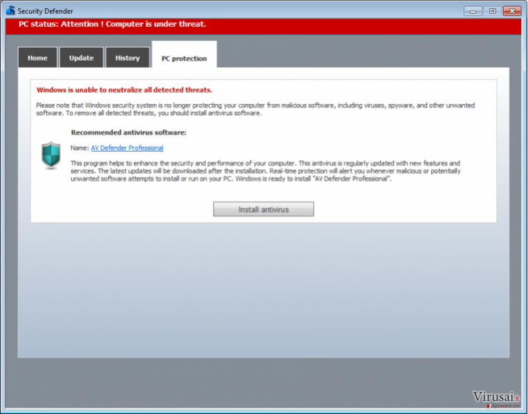 AV Defender Professional ekrano nuotrauka AV Defender Professional ekrano nuotrauka