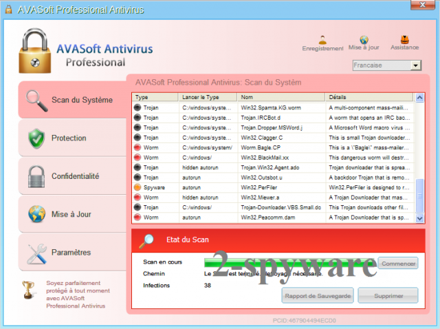 AVASoft Professional Antivirus ekrano nuotrauka AVASoft Professional Antivirus ekrano nuotrauka