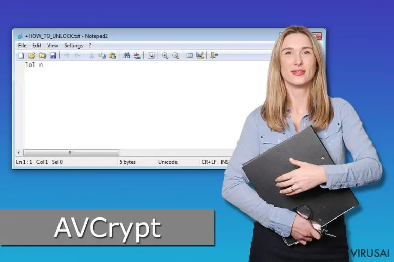 AVCrypt viruso pateiktas išpirkos raštelis