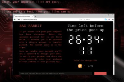 Bad Rabbit viruso svetainė