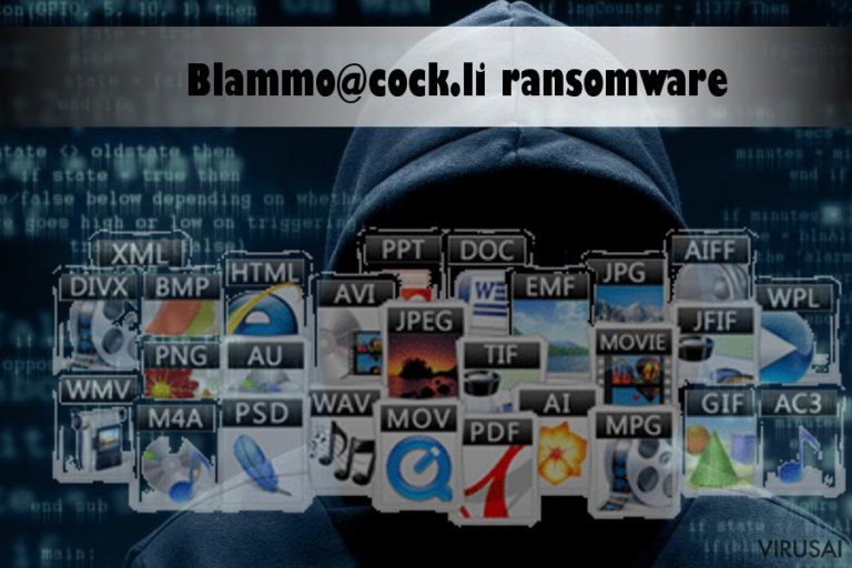 Blammo@cock.li ransomware virusas užkoduoja duomenis