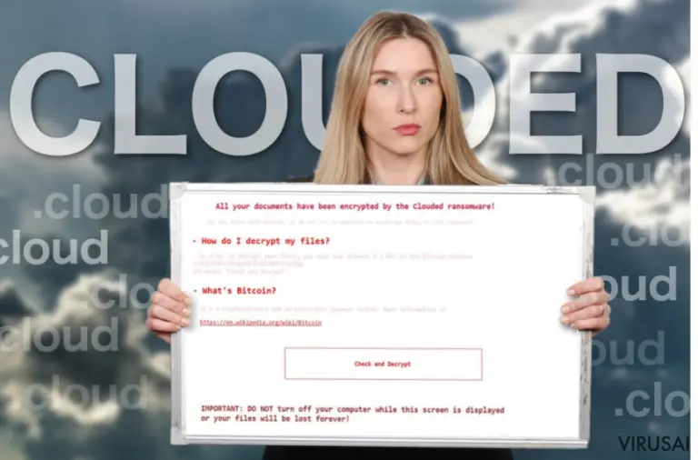 Clouded viruso rodomas pranešimas