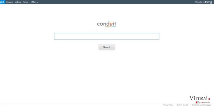 Search.conduit.com Virus ekrano nuotrauka Search.conduit.com Virus ekrano nuotrauka