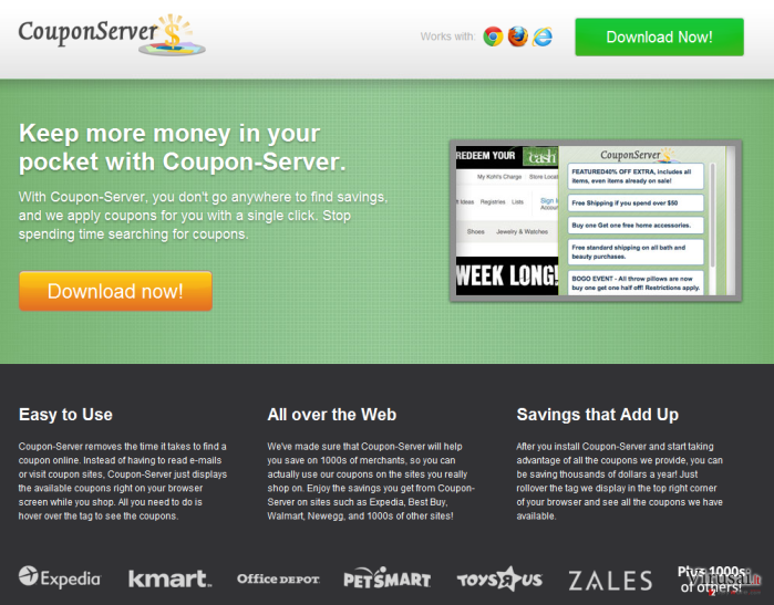 “Ads by Coupon Server” virusas ekrano nuotrauka “Ads by Coupon Server” virusas ekrano nuotrauka
