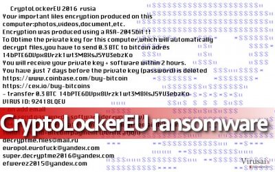 CryptoLockerEur viruso žinutė aukai