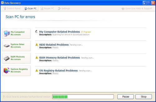Data Recovery ekrano nuotrauka Data Recovery ekrano nuotrauka