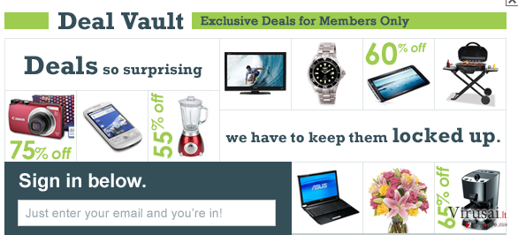Deal Vault virusas ekrano nuotrauka Deal Vault virusas ekrano nuotrauka