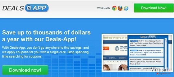 Deals App reklamos ekrano nuotrauka Deals App reklamos ekrano nuotrauka