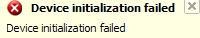Device initialization failed ekrano nuotrauka Device initialization failed ekrano nuotrauka