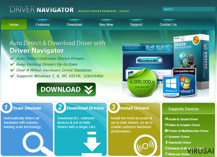 Driver Navigator ekrano nuotrauka Driver Navigator ekrano nuotrauka