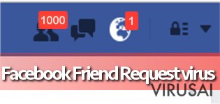 Facebook Friend Request virusas ekrano nuotrauka Facebook Friend Request virusas ekrano nuotrauka