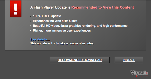 Adobe Flash Player install virusas ekrano nuotrauka Adobe Flash Player install virusas ekrano nuotrauka