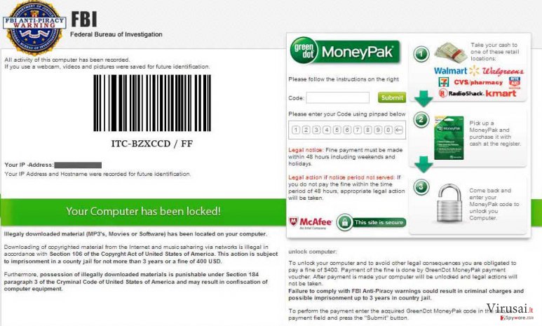 FBI Anti-Piracy Warning ekrano nuotrauka FBI Anti-Piracy Warning ekrano nuotrauka