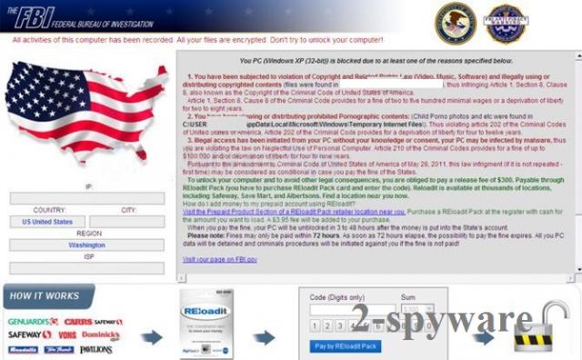 FBI System Failure virus ekrano nuotrauka FBI System Failure virus ekrano nuotrauka