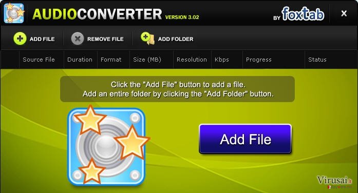 FoxTab Audio Converter ekrano nuotrauka FoxTab Audio Converter ekrano nuotrauka