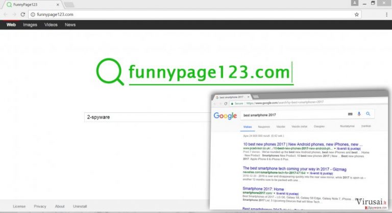 Funnypage123.com viruso pavyzdys