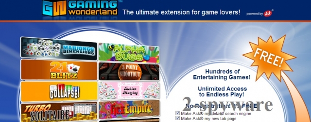 Gaming Wonderland Toolbar ekrano nuotrauka Gaming Wonderland Toolbar ekrano nuotrauka