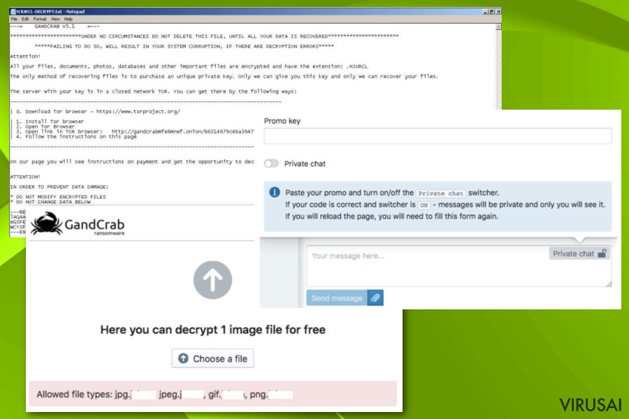 Gandcrab 5.1 ransomware ekrano nuotrauka Gandcrab 5.1 ransomware ekrano nuotrauka