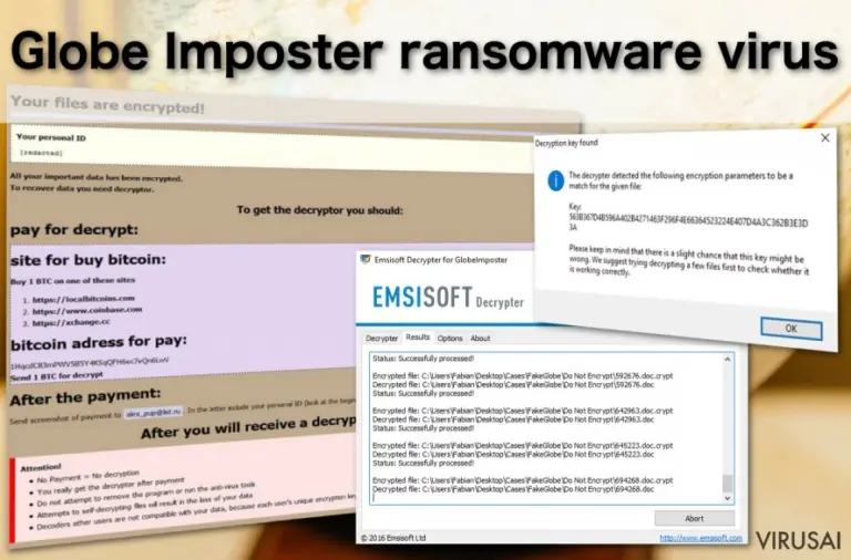 „Globe Imposter“ išpirkos pranešimas