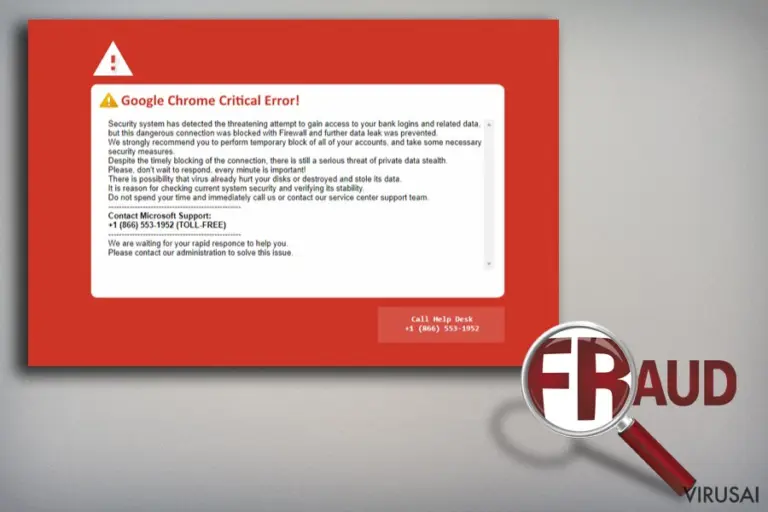 Google Chrome Critical Error melaginga programa