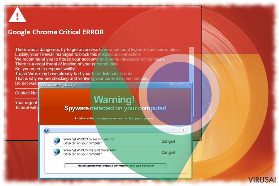 Google Chrome Critical ERROR žinutės paveiksliukas