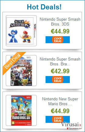“Hot Deals!” reklamos ekrano nuotrauka “Hot Deals!” reklamos ekrano nuotrauka
