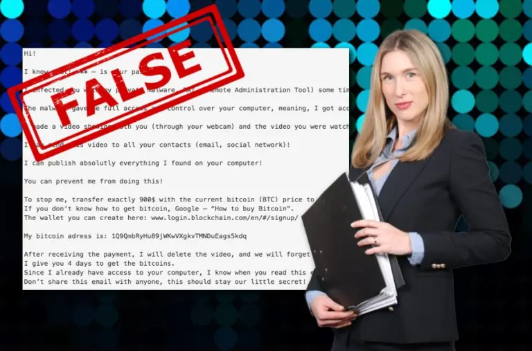 I infected you with my private malware (RAT) (email scam) melaginga žinutė